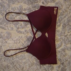 Pink Victoria Secret Bonded Bra Maroon Size L